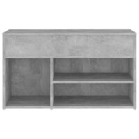Schoenenbank 80x30x45 cm bewerkt hout betongrijs 4