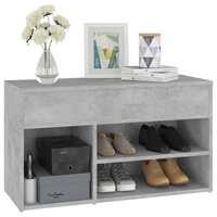 Schoenenbank 80x30x45 cm bewerkt hout betongrijs 7