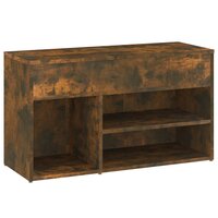 Schoenenbankje 80x30x45 cm bewerkt hout gerookt eikenkleurig 4
