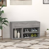 Schoenenbank 80x30x45 cm bewerkt hout grijs sonoma eikenkleurig 3