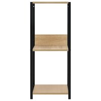 Boekenkast 33,5x39,6x79,7 cm bewerkt hout zwart en eikenkleurig 3