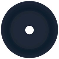 Wastafel rond 40x15 cm keramiek mat donkerblauw 4