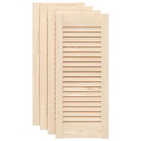 Kastdeuren met lamellen 4 st 69x29,5 cm massief grenenhout 2