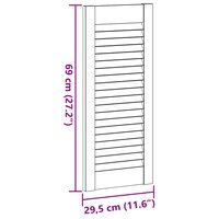 Kastdeuren louvre design 2 st 69x29,5 cm wit 11