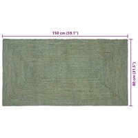 Vloerkleed Olijfgroen 80 x 150 cm Jute 7