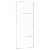 Binnendeur 83x201,5 cm gehard glas en aluminium smal wit 2