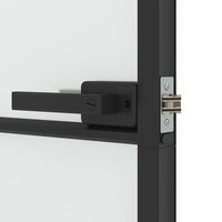 Binnendeur smal 102,5x201,5 cm gehard glas en aluminium zwart 7