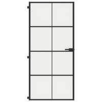 Binnendeur smal 93x201,5 cm gehard glas en aluminium zwart 3