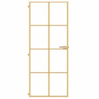 Binnendeur smal 83x201,5 cm gehard glas en aluminium goudkleur 3