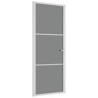 Binnendeur 83x201,5 cm ESG-glas en aluminium wit 2