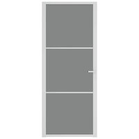 Binnendeur 83x201,5 cm ESG-glas en aluminium wit 3