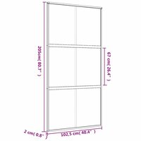 Schuifdeur 102,5x205 cm mat ESG-glas en aluminium goudkleurig 9