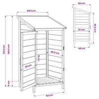 Tuinschuur Bruin 59 x 56 x 113,5 cm Bewerkt hout 11