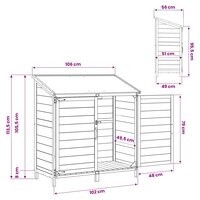 Tuinschuur Wit 106,5 x 56 x 113,5 cm Bewerkt hout 11
