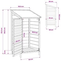 Tuinschuur Bruin 59 x 56 x 113,5 cm Massief Vurenhout 11