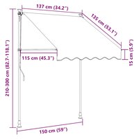 Luifel handmatig uittrekbaar 150 cm oranje en bruin 10