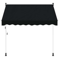Handmatig uitschuifbare luifel Zwart 150 cm 2