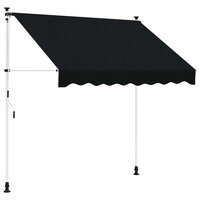 Handmatig uitschuifbare luifel Zwart 200 cm 2