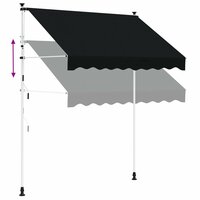 Handmatig uitschuifbare luifel Zwart 300 cm 6