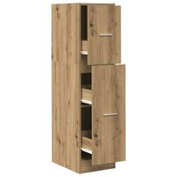 Apothekerskast 30x41x118 cm bewerkt hout artisanaal eikenkleur 2
