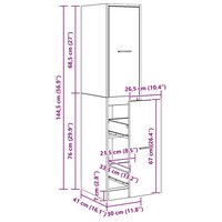 Apothekerskast Artisian Oak 30x41x144,5 cm bewerkt hout 12