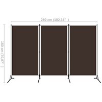 Kamerscherm met 3 panelen 260x180 cm bruin 5