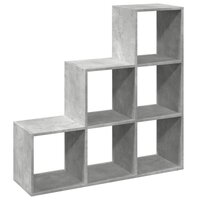Kamerscherm / boekenkast 3-laags 99x29x99 cm hout betongrijs 6