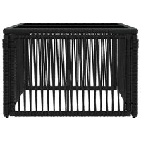 Tuintafel Zwart 55 x 55 x 37 cm PE Rattan en Glas 3