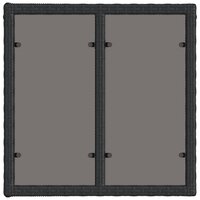 Tuintafel Zwart 55 x 55 x 37 cm PE Rattan en Glas 4