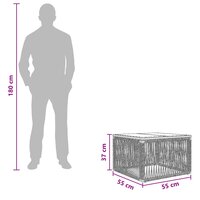 Tuintafel Zwart 55 x 55 x 37 cm PE Rattan en Glas 8