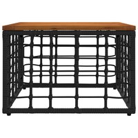 Tuintafel Zwart en natuurlijk 55 x 55 x 37 cm 2
