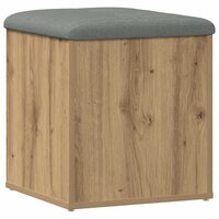 Opbergbankje 42x42x45 cm bewerkt hout artisanaal eikenkleur 2