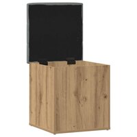 Opbergbankje 42x42x45 cm bewerkt hout artisanaal eikenkleur 5