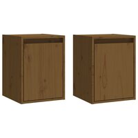 Wandkasten 2 st 30x30x40 cm massief grenenhout honingbruin 2