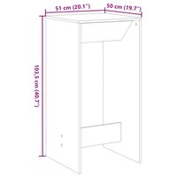 Bartafel 51x50x103,5 cm bewerkt hout zwart 9