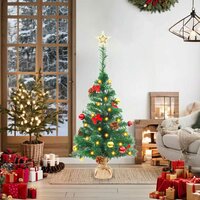 Kunstkerstboom met verlichting en kerstballen 64 cm groen 2