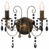 Wandlamp met kralen 2xE14 antiekzwart 3