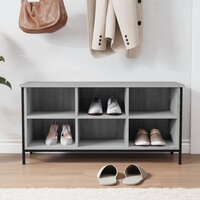 Schoenenkast 100x35x50 cm bewerkt hout grijs sonoma eikenkleur 3