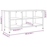 Schoenenkast 100x35x50 cm bewerkt hout grijs sonoma eikenkleur 9