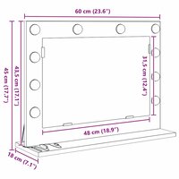 Make-up spiegel Wit 60 x 45 x 18 cm Glas en Hout met Kunststof 11