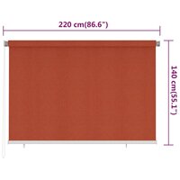 Rolgordijn voor buiten 220x140 cm HDPE terracottakleurig 6