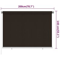 Rolgordijn voor buiten 200x140 cm HDPE bruin 6