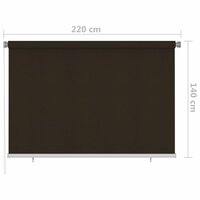 Rolgordijn voor buiten 220x140 cm bruin 6