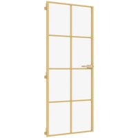 Binnendeur smal 93x201,5 cm gehard glas en aluminium goudkleur 2