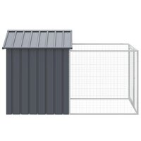 Hondenhok met dak 117x201x123 cm gegalvaniseerd staal antraciet 4