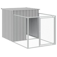 Hondenhok met ren lichtgrijs 110x201x110 cm gegalvaniseerd staal 2