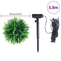 Kunstbuxusballen met LED-verlichting 2 st 30 cm groen 9