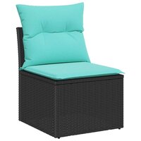 Bankstel met kussen 3 pcs Zwart poly rattan 5