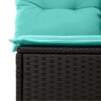 Bankstel met kussen 3 pcs Zwart poly rattan 6