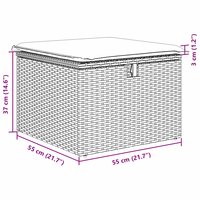 Bankstel met kussen met opslag 4 pcs Zwart Poly riet 12